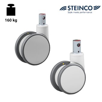 TR-24ST-GEM-COND-Ruote gemellate conduttive in poliuretano termoplastico grigio antitraccia
